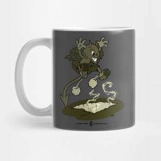 Retro Jumping Devil Cartoon Mug